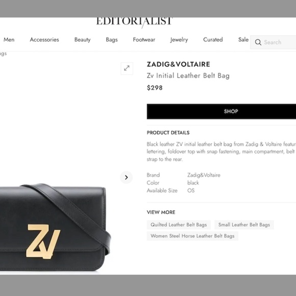 NWOT Zadig & Voltaire calf leather clutch bag ( MISSING STRAP) - Picture 8 of 8